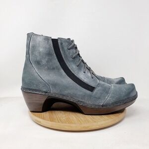 Naot Avila Boots Womens 41 Victorian Boho Steampunk Lace Up Modest Clog Shoes‎